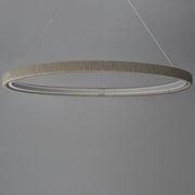 ET2 Kaia 48in 1-Light Pendant | Modern Gray and Natural Rattan | Covered Patio & Outdoor Lounge | 48.25 x 48.25 x 2.5 in | Model E22964-GY