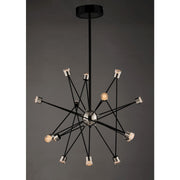 ET2 Lighting Phaeton LED 14-Light Chandelier in Black/Brushed Aluminum