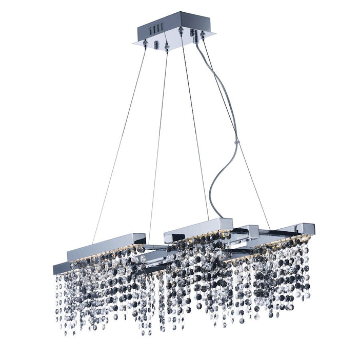 ET2 Lighting Midnight Shower 6 Light LED Pendant, Chrome/Smoke - E23096-138PC