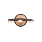 ET2 Lighting Button 3 Light Bath Vanity, Black/Gold