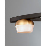 ET2 Lighting Button 3 Light Bath Vanity, Black/Gold