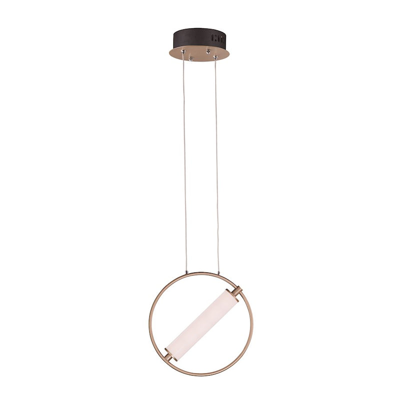 ET2 Lighting Flare-Single Pendant, 8W, Black/Soft Gold
