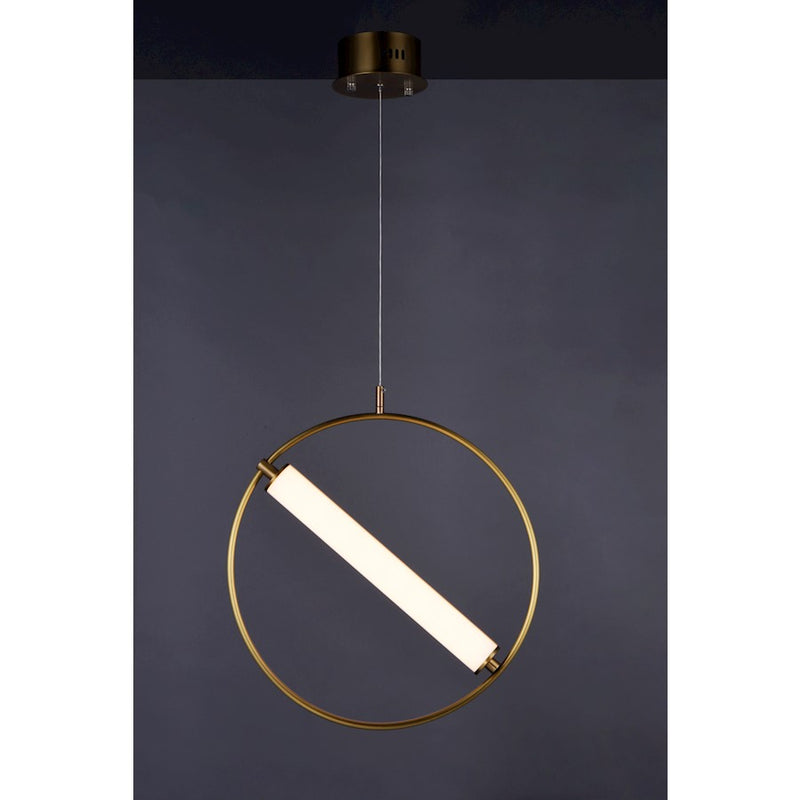 ET2 Lighting Flare-Single Pendant, 8W, Black/Soft Gold