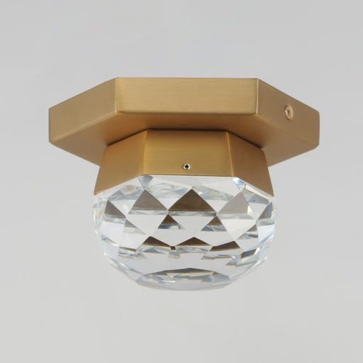 ET2 Lighting Allumettes 1 Light Flush Mount, Gold/Clear Crystal