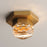 ET2 Lighting Allumettes 1 Light Flush Mount, Gold/Clear Crystal