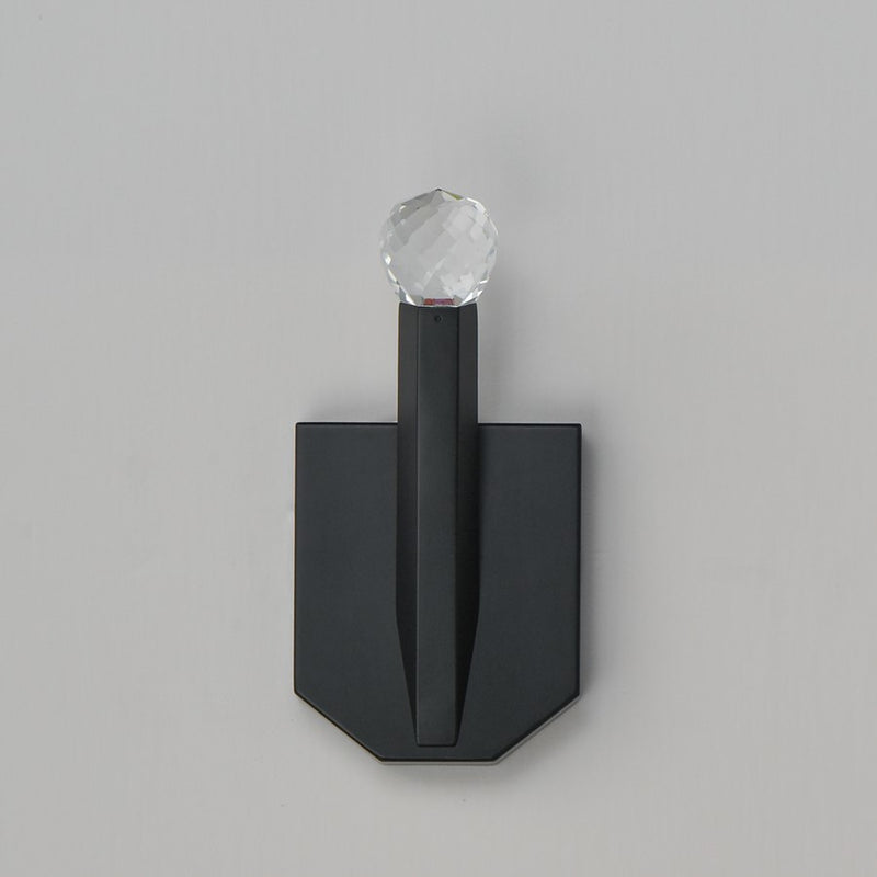 ET2 Lighting Allumettes 1 Light Wall Sconce, Black/Clear Crystal