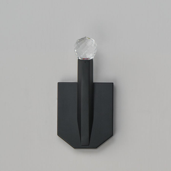 ET2 Lighting Allumettes 1 Light Wall Sconce, Black/Clear Crystal