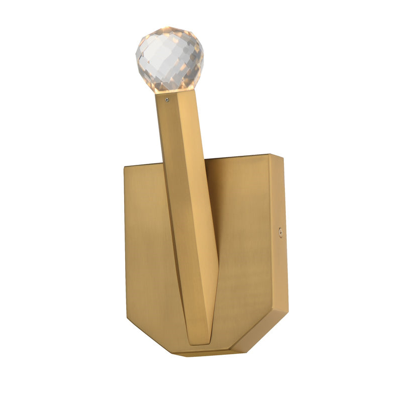ET2 Lighting Allumettes 1 Light Wall Sconce, Gold/Clear Crystal