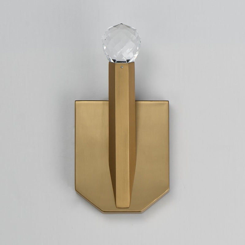 ET2 Lighting Allumettes 1 Light Wall Sconce, Gold/Clear Crystal
