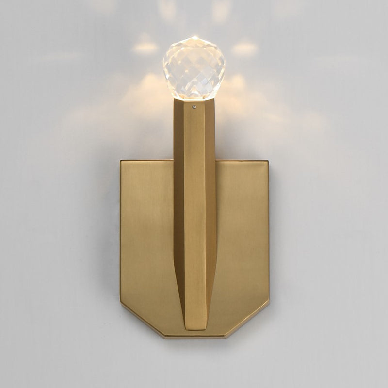 ET2 Lighting Allumettes 1 Light Wall Sconce, Gold/Clear Crystal
