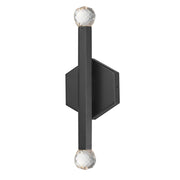 ET2 Lighting Allumettes 2 Light Wall Sconce, Black/Clear Crystal - E23342-122BK