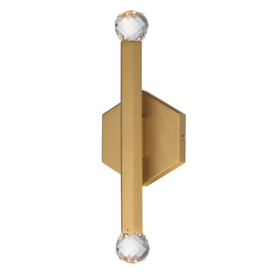 ET2 Lighting Allumettes 2 Light Wall Sconce, Gold/Clear Crystal - E23342-122GLD