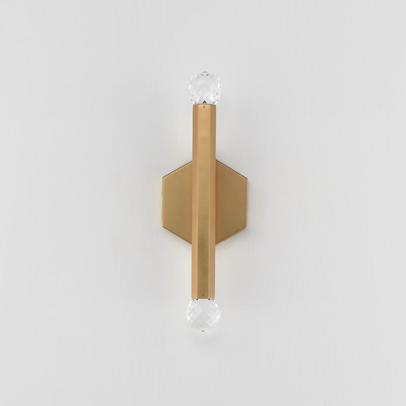 ET2 Lighting Allumettes 2 Light Wall Sconce, Gold/Clear Crystal
