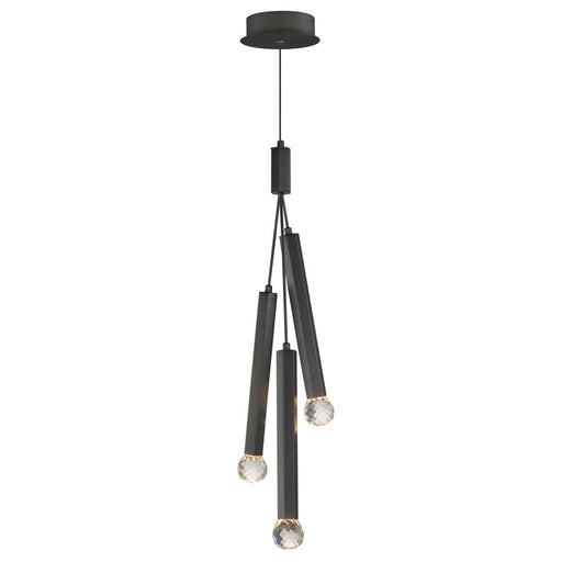 ET2 Lighting Allumettes 3Lt Multi-Light Pendant, Blk/Crystal - E23343-122BK