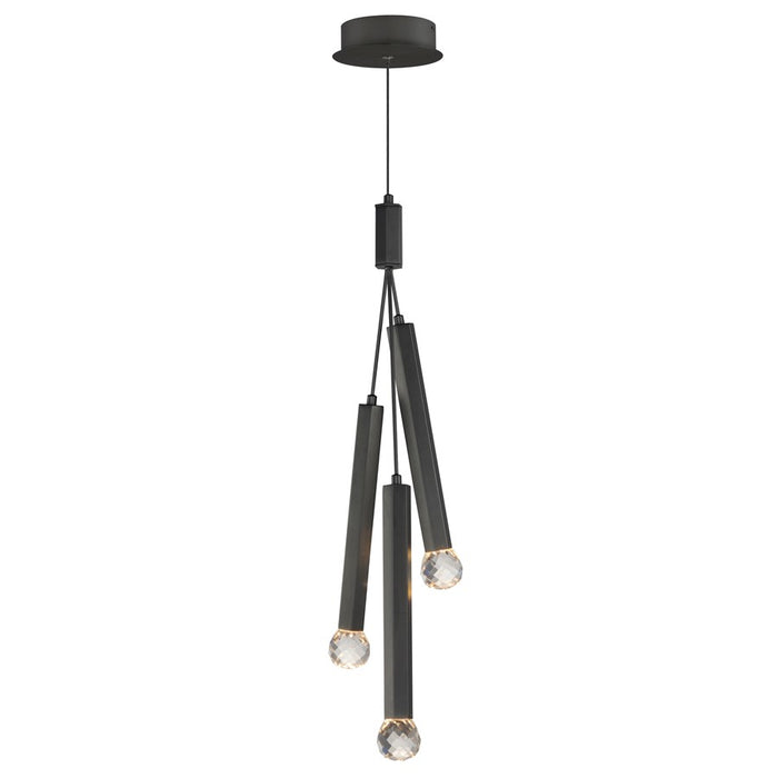 ET2 Lighting Allumettes 3Lt Multi-Light Pendant, Blk/Crystal - E23343-122BK