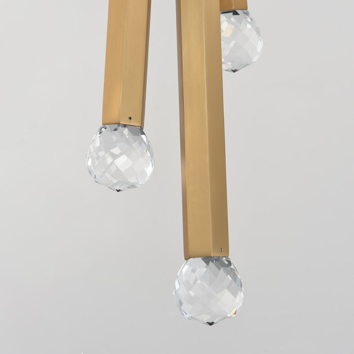 ET2 Lighting Allumettes 3Lt Multi-Lt Pendant, Gld/Clear Crystal
