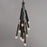 ET2 Lighting Allumettes 12Lt Multi-Lt Pendant, Blk/Clear Crystal