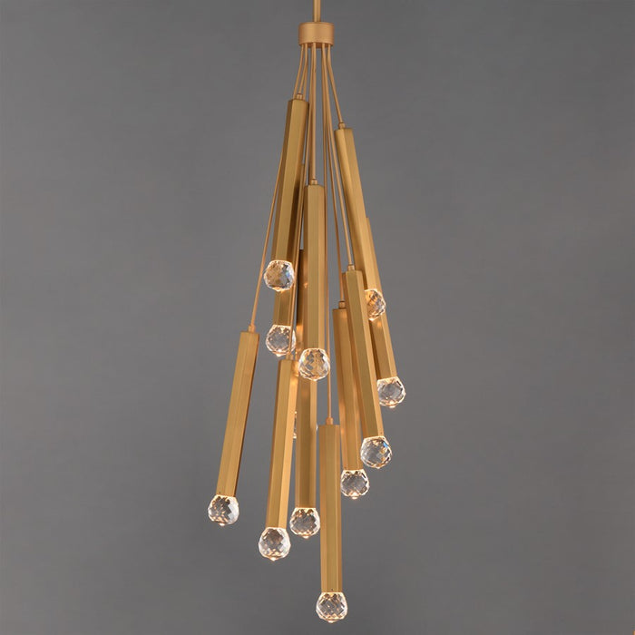 ET2 Lighting Allumettes 12Lt Multi-Lt Pendant, Gld/Clear Crystal