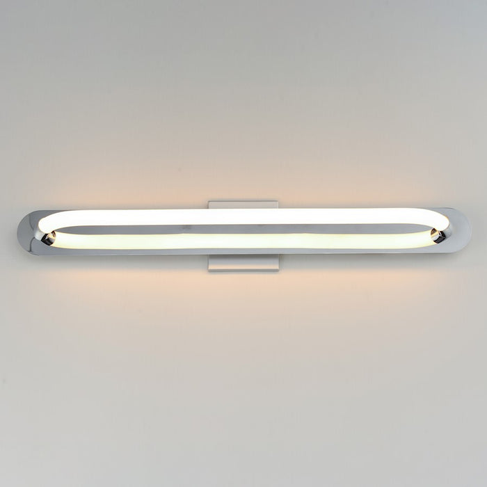 ET2 Lighting Loop 1 Light 30" LED Wall Sconce, Chrome/White