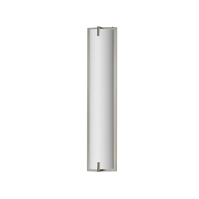ET2 Alto 24in 1-Light Bath Sconce | Modern Satin Nickel and White PC | Bathroom Vanity & Powder Room | 5 x 24 x 3 in | Model E23452-SN