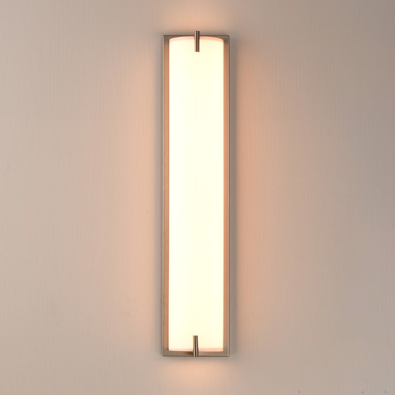 ET2 Alto 24in 1-Light Bath Sconce | Modern Satin Nickel and White PC | Bathroom Vanity & Powder Room | 5 x 24 x 3 in | Model E23452-SN