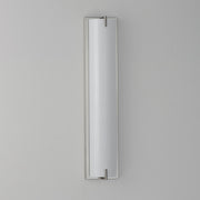 ET2 Alto 24in 1-Light Bath Sconce | Modern Satin Nickel and White PC | Bathroom Vanity & Powder Room | 5 x 24 x 3 in | Model E23452-SN