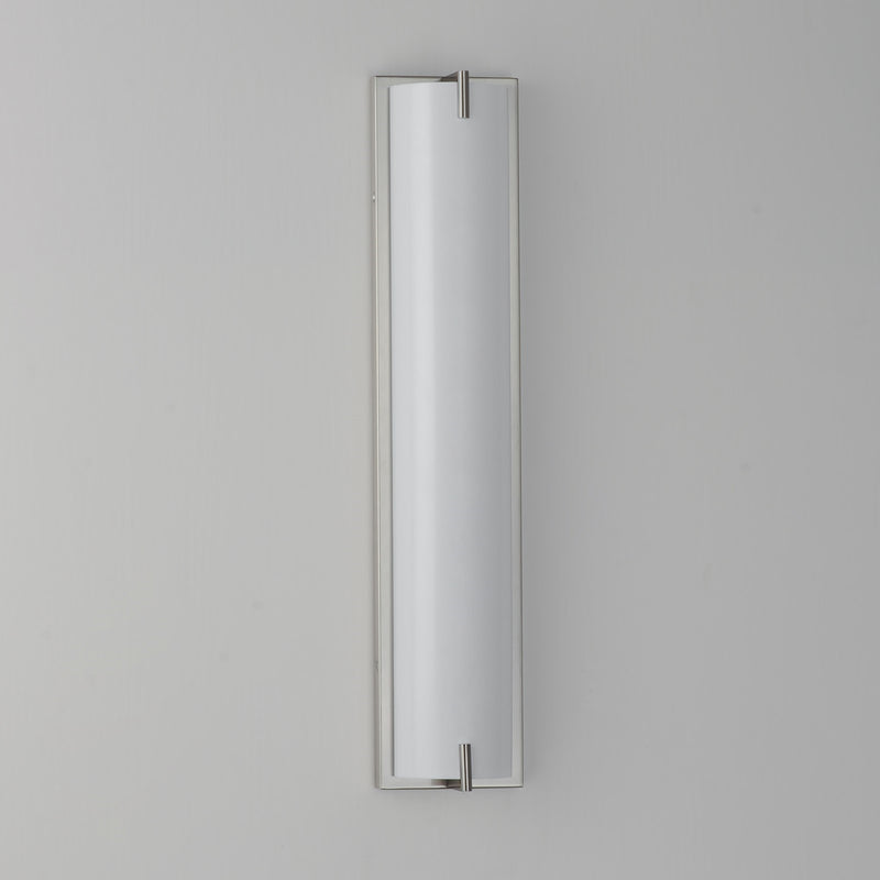 ET2 Alto 24in 1-Light Bath Sconce | Modern Satin Nickel and White PC | Bathroom Vanity & Powder Room | 5 x 24 x 3 in | Model E23452-SN