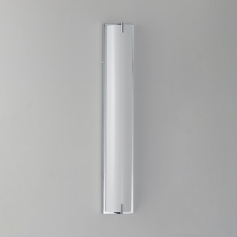 ET2 Alto 30in 1-Light LED Bath Sconce | Modern Polished Chrome and White Acrylic | Bathroom Vanity & Powder Room | 5 x 30 in, 5CCT | Model E23453-PC