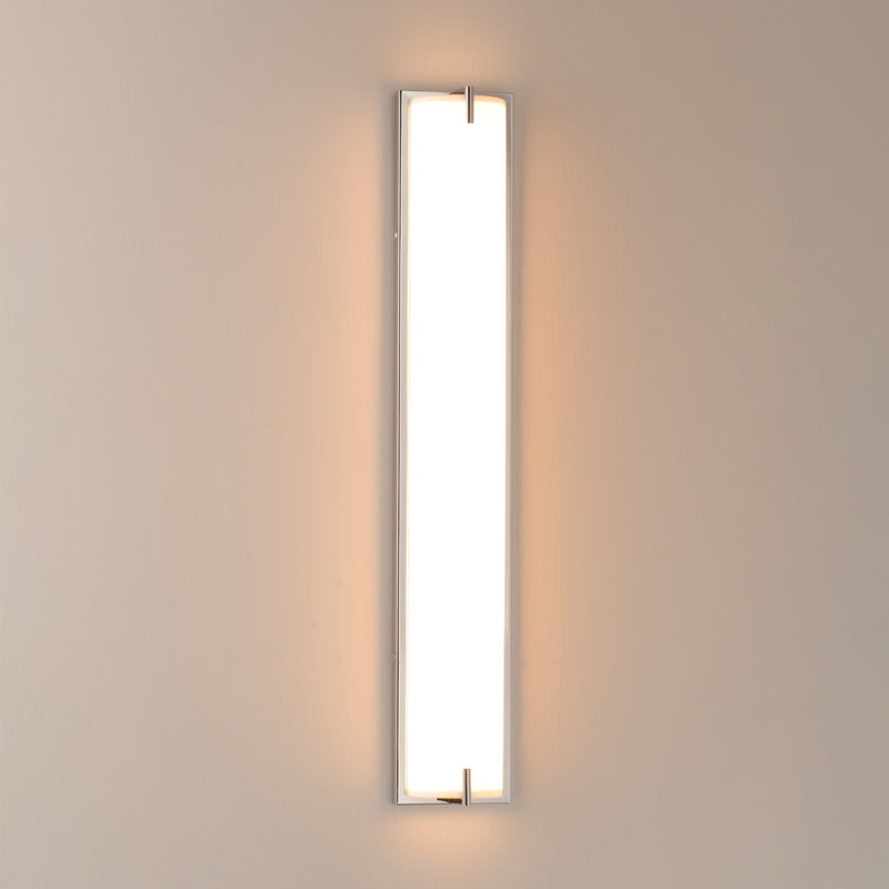 ET2 Alto 30in 1-Light LED Bath Sconce | Modern Polished Chrome and White Acrylic | Bathroom Vanity & Powder Room | 5 x 30 in, 5CCT | Model E23453-PC