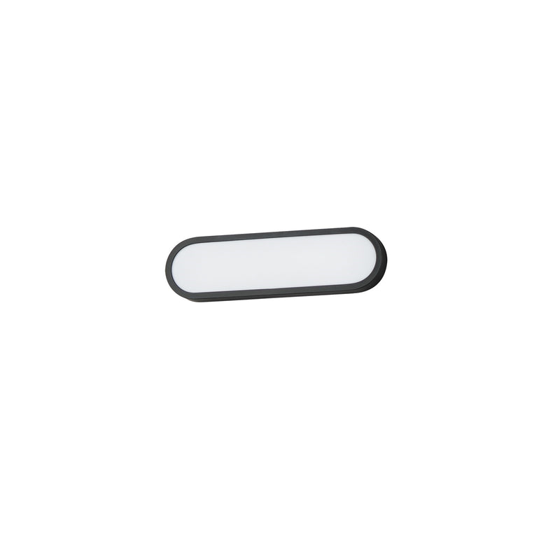 ET2 Latitudes 18in 1-Light Bath Sconce | Modern Black and White Acrylic | Bathroom & Corridor | 5.75 x 18 in | Model E23461-BK