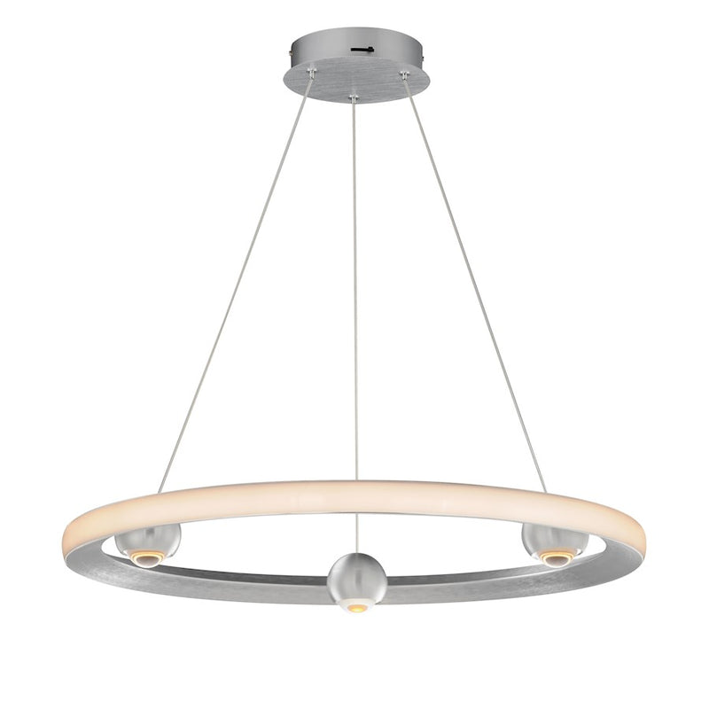 ET2 Lighting Nodes 1 Light 24" Ring Pendant, Brushed Aluminum