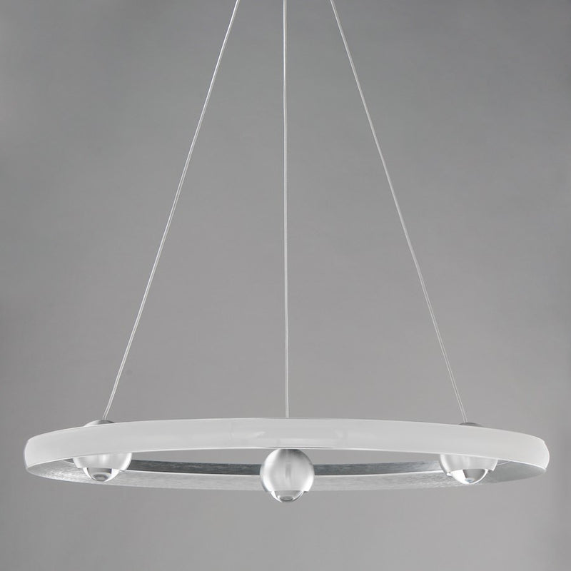 ET2 Lighting Nodes 1 Light 24" Ring Pendant, Brushed Aluminum