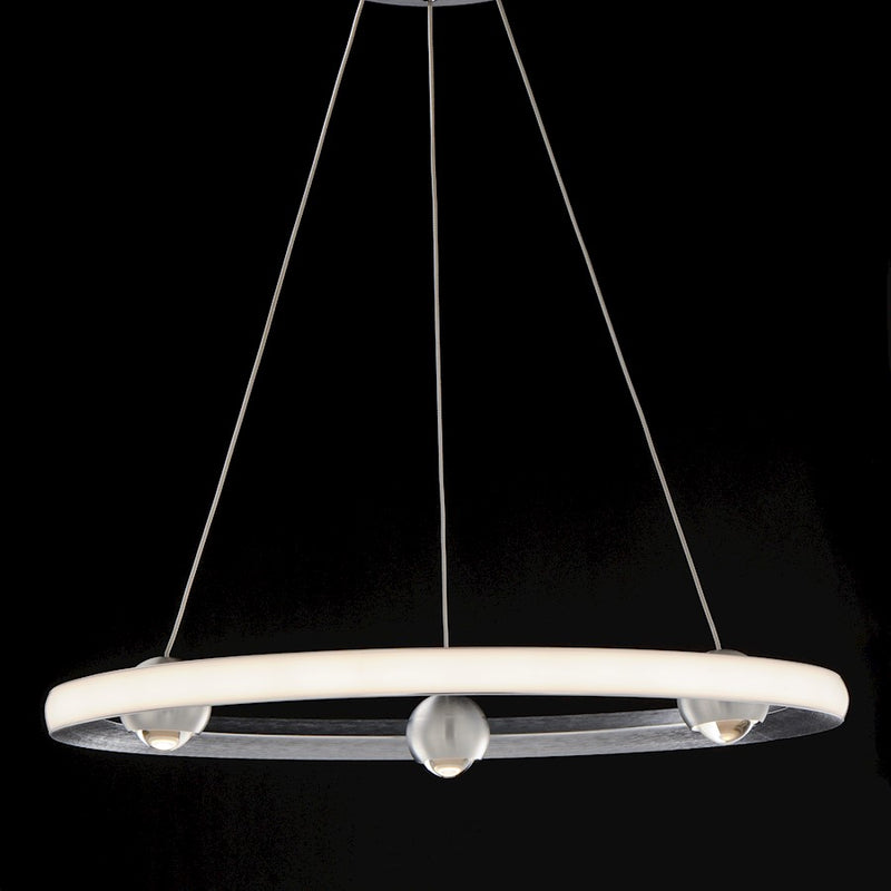 ET2 Lighting Nodes 1 Light 24" Ring Pendant, Brushed Aluminum
