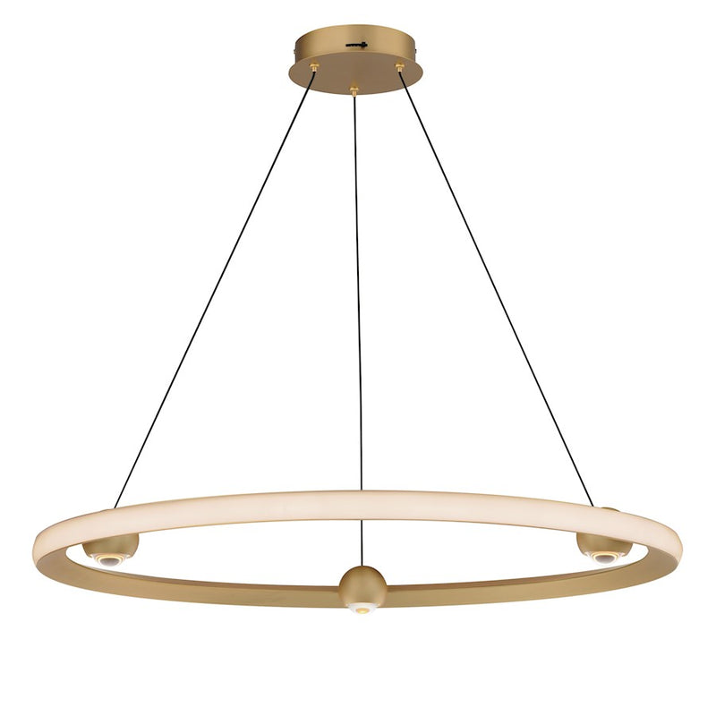 ET2 Lighting Nodes 1 Light 32" Ring Pendant, Gold