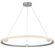 ET2 Lighting Nodes 1 Light 40" Ring Pendant, Brushed Aluminum