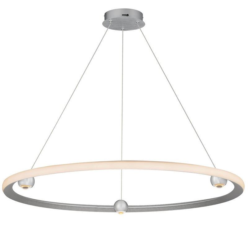 ET2 Lighting Nodes 1 Light 40" Ring Pendant, Brushed Aluminum