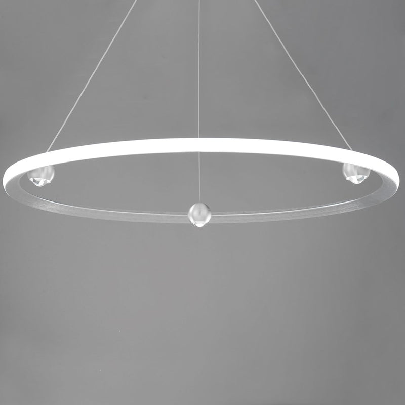 ET2 Lighting Nodes 1 Light 40" Ring Pendant, Brushed Aluminum
