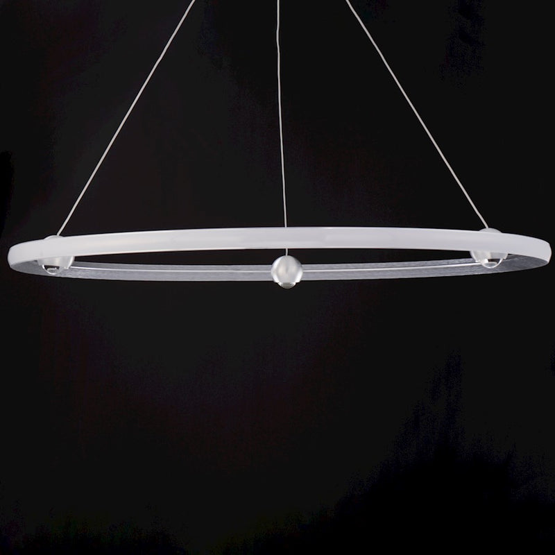 ET2 Lighting Nodes 1 Light 40" Ring Pendant, Brushed Aluminum