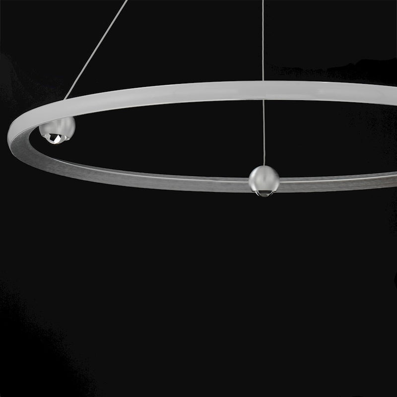 ET2 Lighting Nodes 1 Light 40" Ring Pendant, Brushed Aluminum