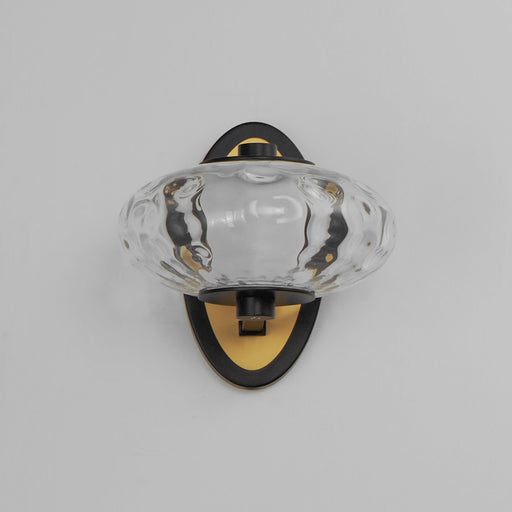 ET2 Lighting Amulet 1 Light LED Wall Sconce, Black/Brass/Clear