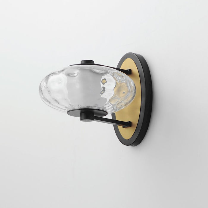 ET2 Lighting Amulet 1 Light LED Wall Sconce, Black/Brass/Clear