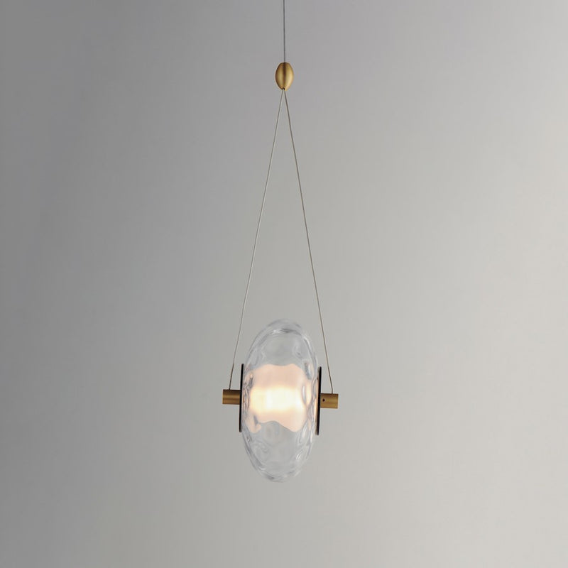 ET2 Lighting Amulet 1 Light LED Pendant, Black/Brass/Clear
