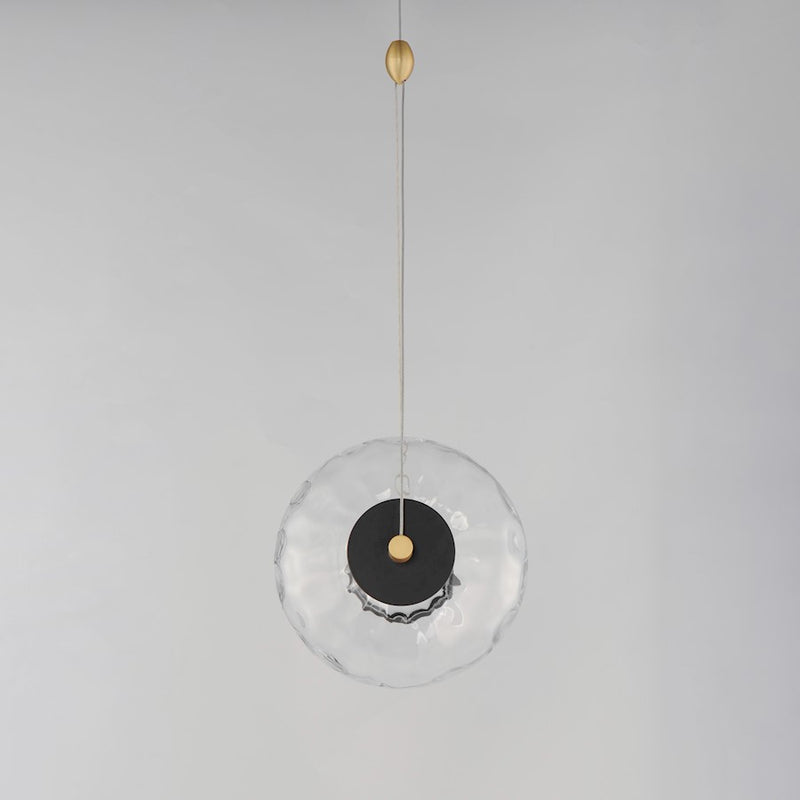 ET2 Lighting Amulet 1 Light LED Pendant, Black/Brass/Clear