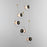 ET2 Lighting Amulet 5 Light LED Pendant, Black/Brass/Clear