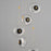 ET2 Lighting Amulet 5 Light LED Pendant, Black/Brass/Clear