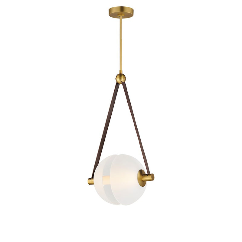ET2 Lighting Dispatch 1Lt LED Pendant, Brass/Frosted