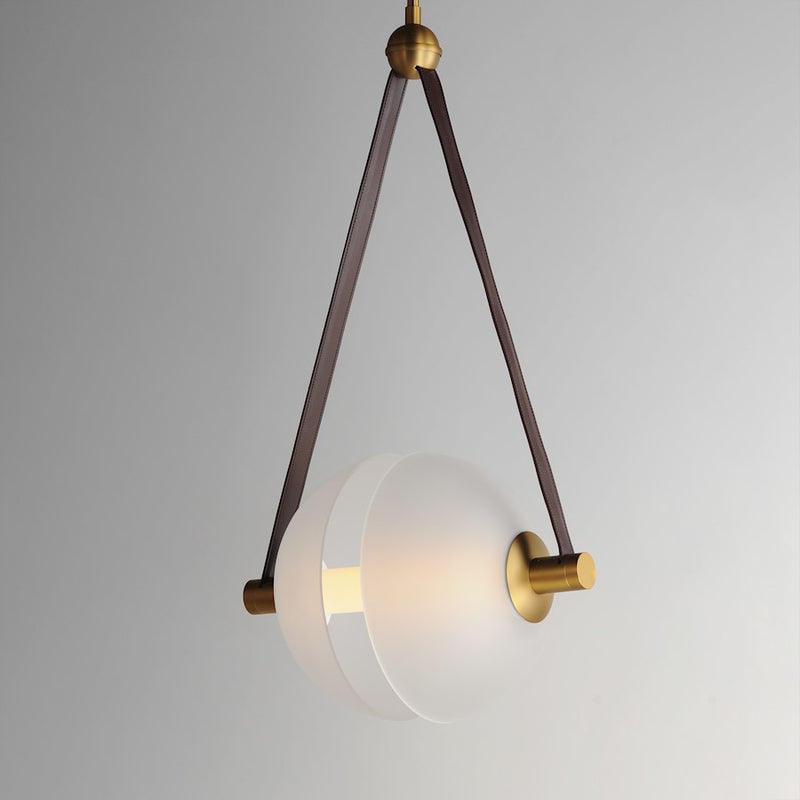 ET2 Lighting Dispatch 1Lt LED Pendant, Brass/Frosted