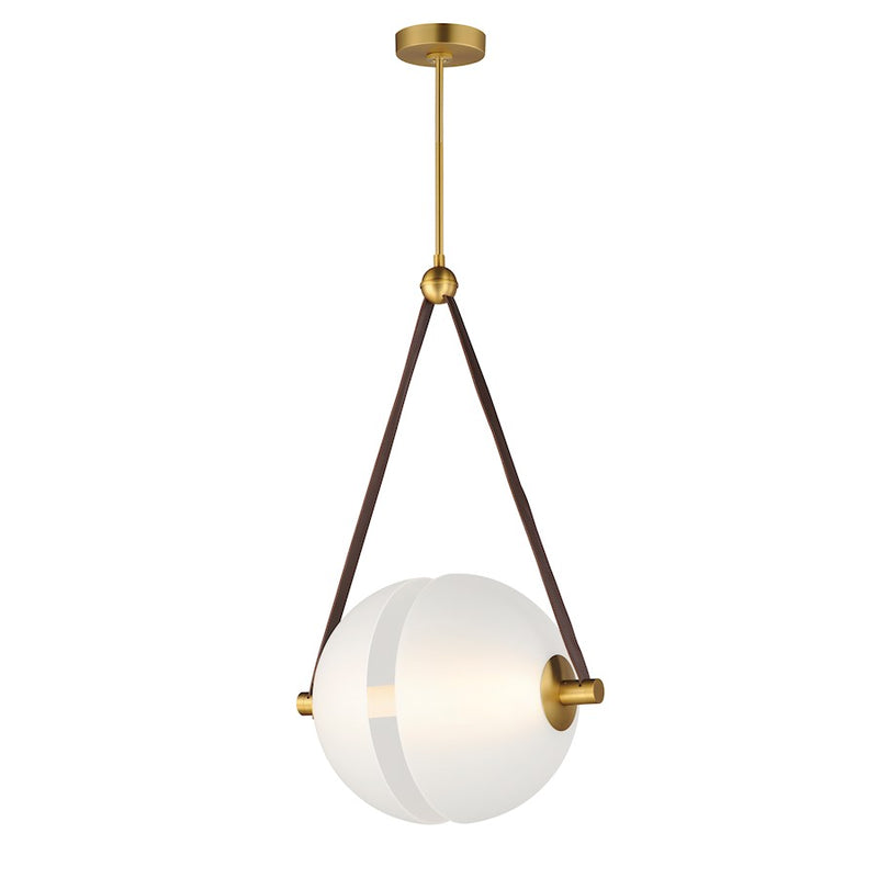 ET2 Lighting Dispatch 1Lt LED Pendant, Brass/Frosted
