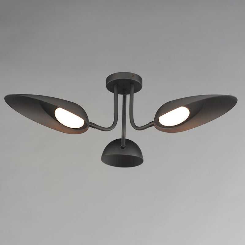 ET2 Lighting Marsh 3 Light LED Semi Flush Mount, Black