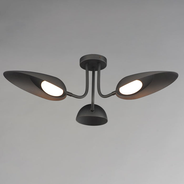 ET2 Lighting Marsh 3 Light LED Semi Flush Mount, Black